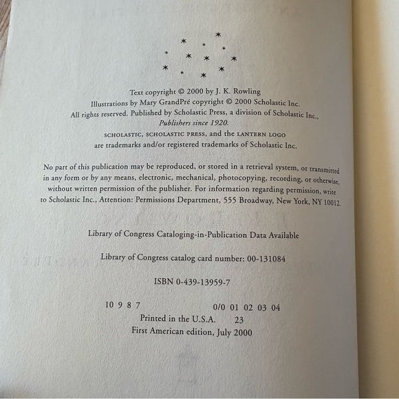 Harry Potter and the Goblet of Fire book J.K. Rowling First Edition 2000 wizard - Picture 5 of 13